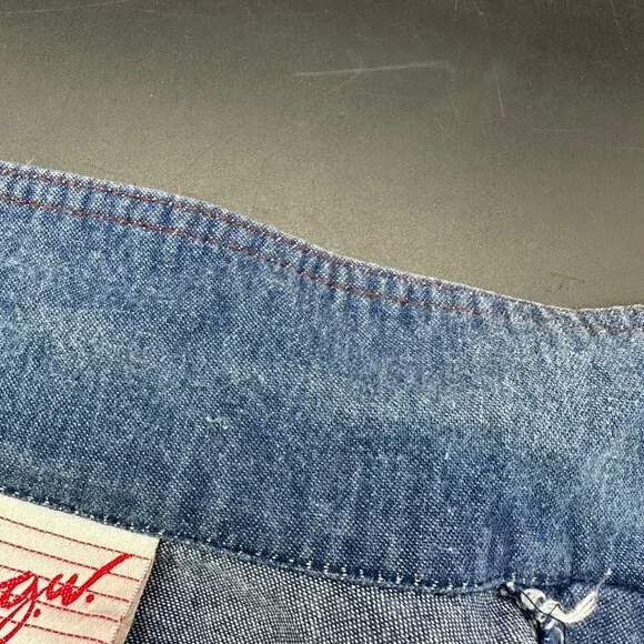 Vintage Denim Shirt Womens Size 14 GW Graff USA Button Up Retro 1990s Blue - Picture 8 of 9
